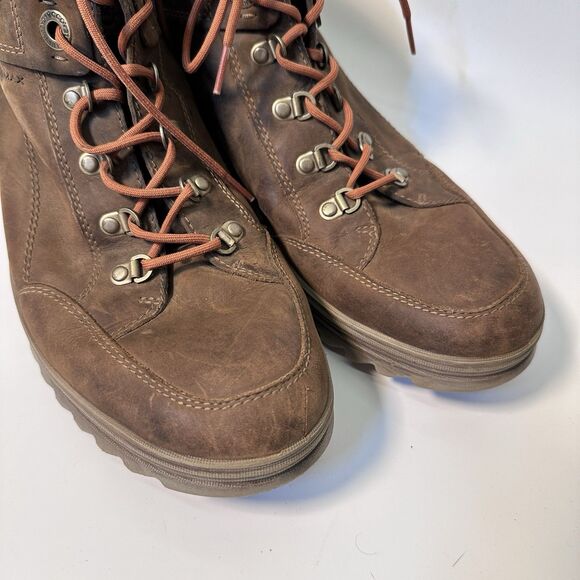 ECCO Men’s 46 (US 12-12.5) Hiking Boots Leather Brown Lace Up Trail Comfort main image 4